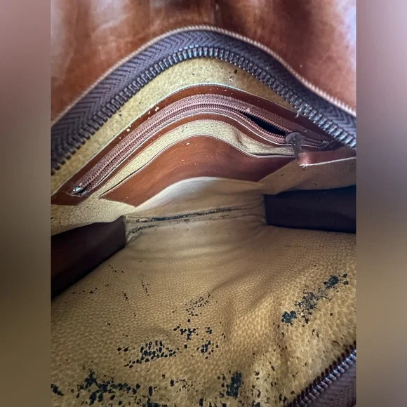 Vintage Leather Satchel with Fur Hide Panels - Picture 9 of 10